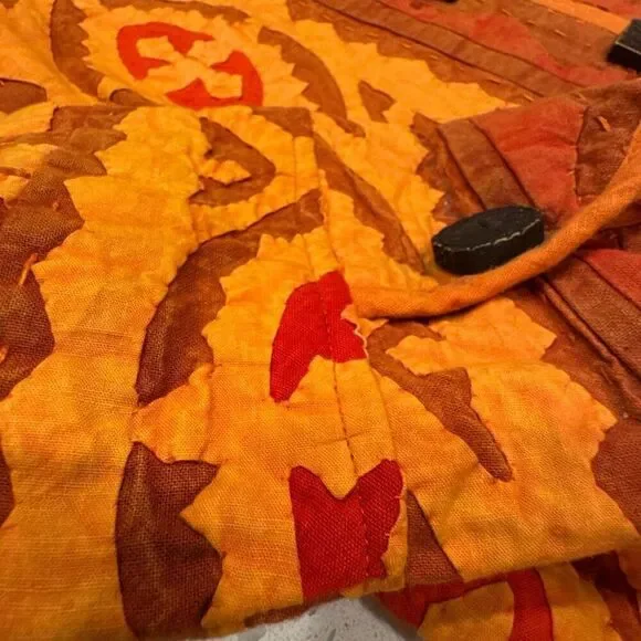 The Territory Ahead Women's Quilted Pieced Aztec Boxy Jacket Brown Orange XS - Picture 6 of 7